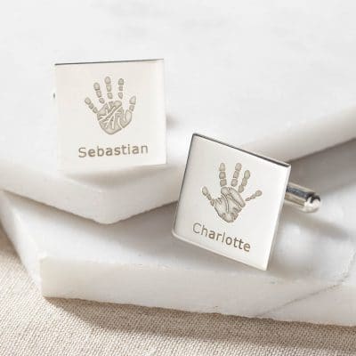 personalised handprint cufflinks